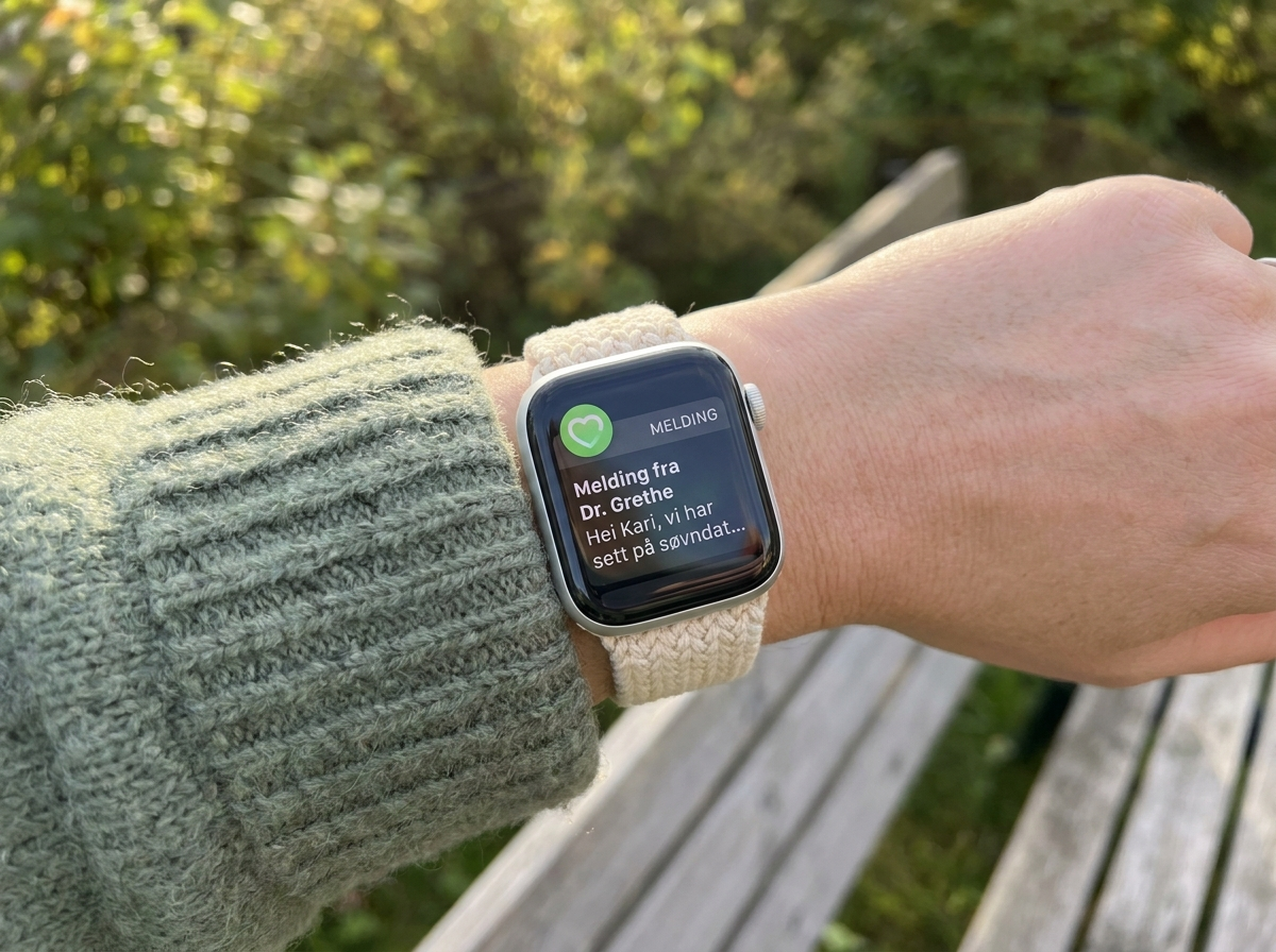 Apple Watch med melding fra Dr. Grethe
